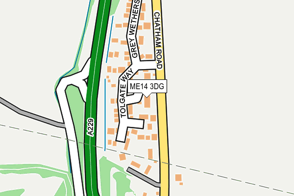ME14 3DG map - OS OpenMap – Local (Ordnance Survey)