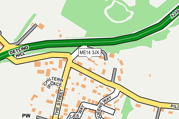 ME14 3JX map - OS OpenMap – Local (Ordnance Survey)