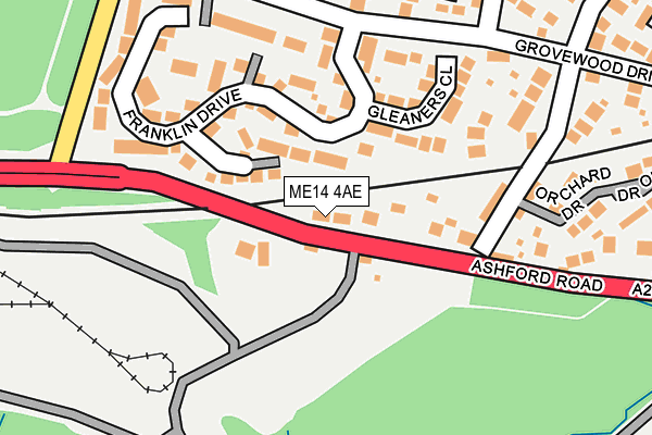 ME14 4AE map - OS OpenMap – Local (Ordnance Survey)