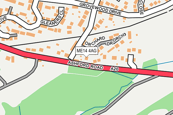 ME14 4AG map - OS OpenMap – Local (Ordnance Survey)