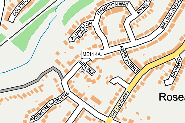 ME14 4AJ map - OS OpenMap – Local (Ordnance Survey)