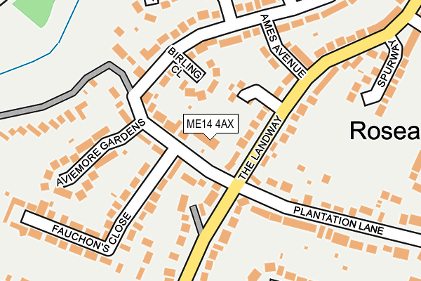 ME14 4AX map - OS OpenMap – Local (Ordnance Survey)