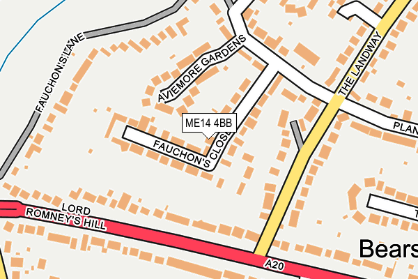 ME14 4BB map - OS OpenMap – Local (Ordnance Survey)