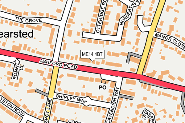 ME14 4BT map - OS OpenMap – Local (Ordnance Survey)