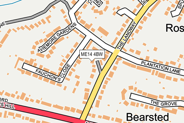 ME14 4BW map - OS OpenMap – Local (Ordnance Survey)