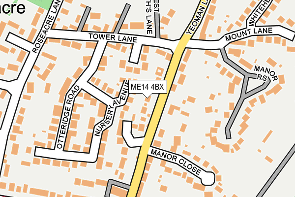 ME14 4BX map - OS OpenMap – Local (Ordnance Survey)