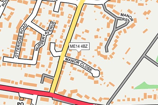 ME14 4BZ map - OS OpenMap – Local (Ordnance Survey)