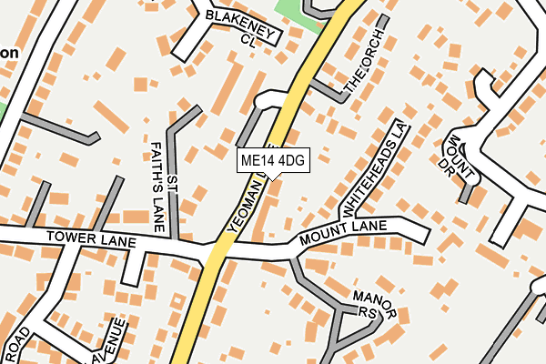 ME14 4DG map - OS OpenMap – Local (Ordnance Survey)