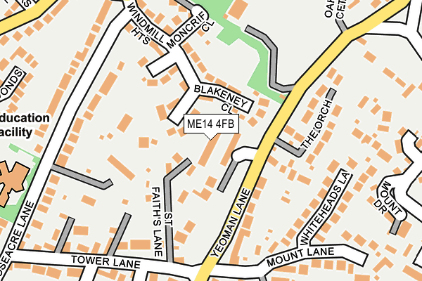 ME14 4FB map - OS OpenMap – Local (Ordnance Survey)