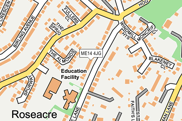 ME14 4JG map - OS OpenMap – Local (Ordnance Survey)