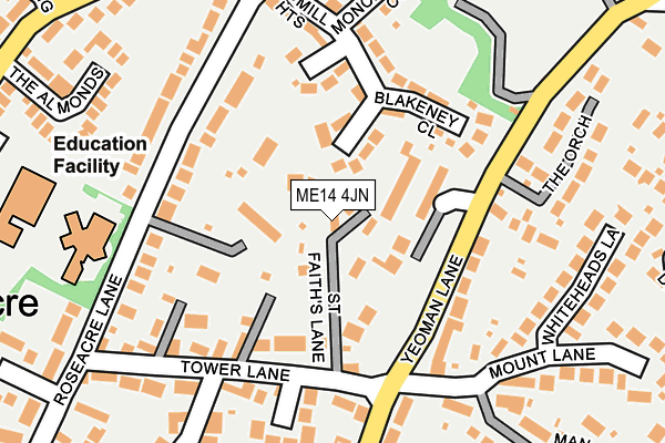 ME14 4JN map - OS OpenMap – Local (Ordnance Survey)