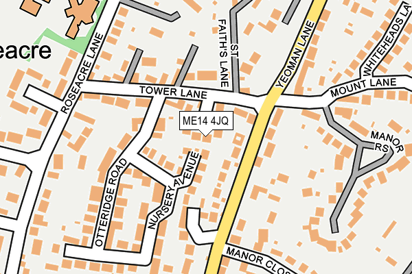 ME14 4JQ map - OS OpenMap – Local (Ordnance Survey)