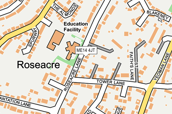 ME14 4JT map - OS OpenMap – Local (Ordnance Survey)