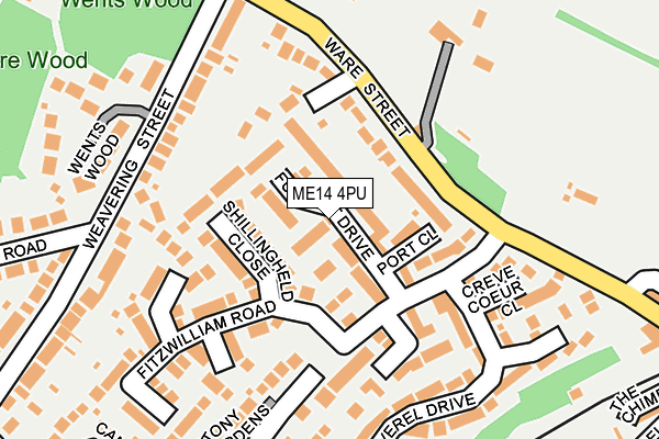 ME14 4PU map - OS OpenMap – Local (Ordnance Survey)