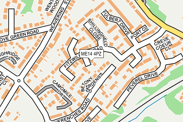 ME14 4PZ map - OS OpenMap – Local (Ordnance Survey)