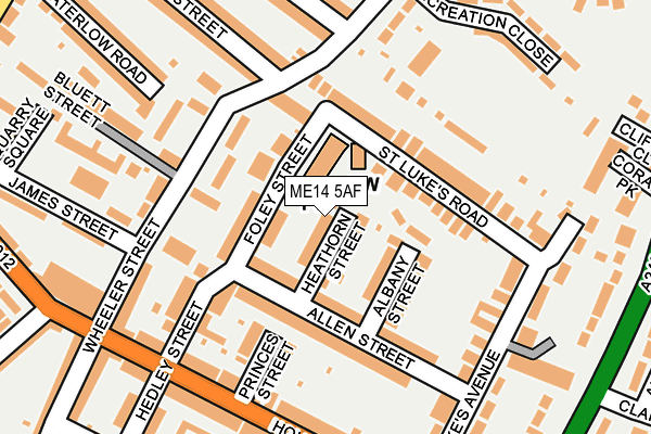 ME14 5AF map - OS OpenMap – Local (Ordnance Survey)