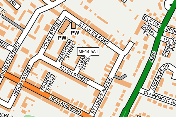 ME14 5AJ map - OS OpenMap – Local (Ordnance Survey)