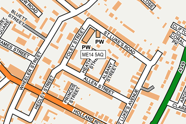 ME14 5AQ map - OS OpenMap – Local (Ordnance Survey)