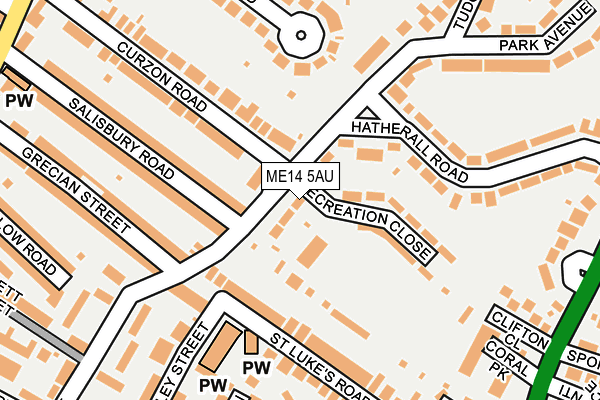 ME14 5AU map - OS OpenMap – Local (Ordnance Survey)