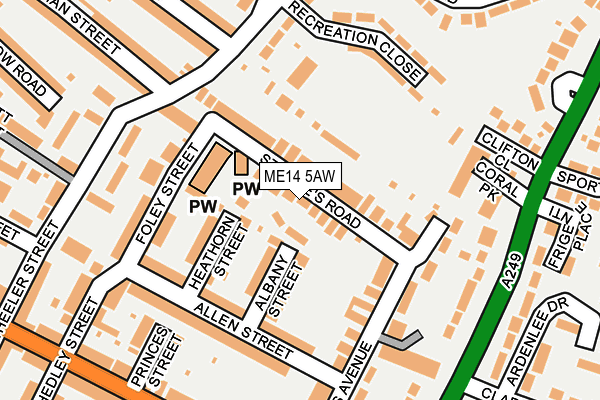 ME14 5AW map - OS OpenMap – Local (Ordnance Survey)