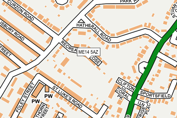 ME14 5AZ map - OS OpenMap – Local (Ordnance Survey)
