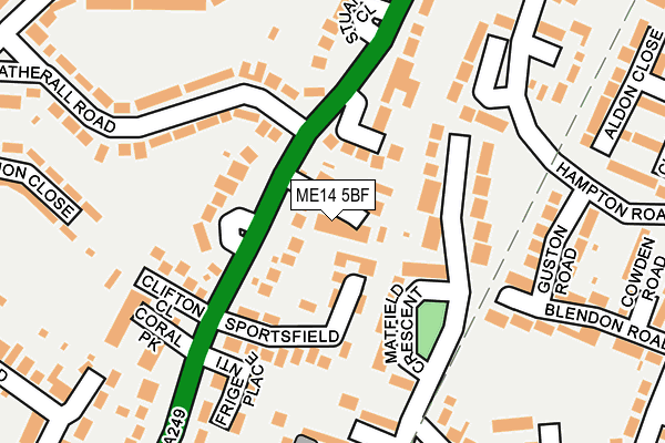ME14 5BF map - OS OpenMap – Local (Ordnance Survey)