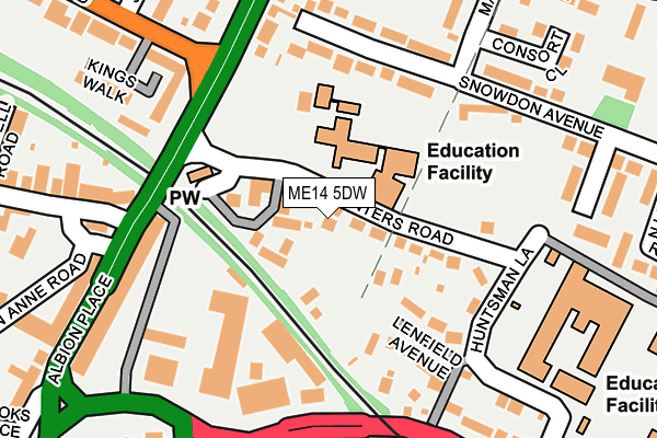 ME14 5DW map - OS OpenMap – Local (Ordnance Survey)