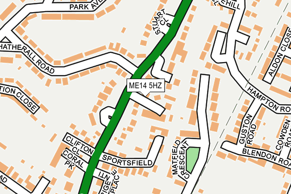 ME14 5HZ map - OS OpenMap – Local (Ordnance Survey)