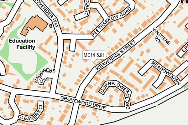 ME14 5JH map - OS OpenMap – Local (Ordnance Survey)