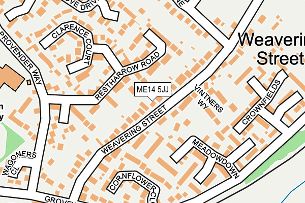ME14 5JJ map - OS OpenMap – Local (Ordnance Survey)