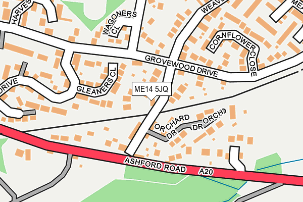 ME14 5JQ map - OS OpenMap – Local (Ordnance Survey)