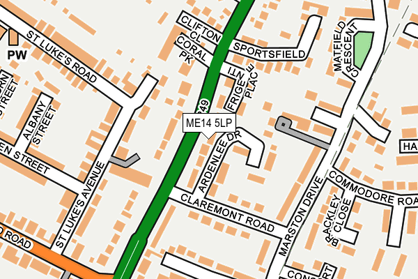 ME14 5LP map - OS OpenMap – Local (Ordnance Survey)