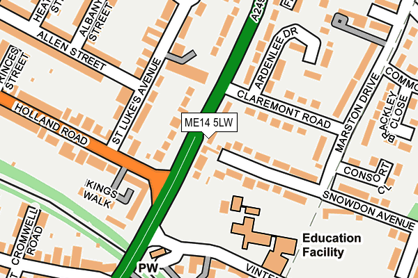 ME14 5LW map - OS OpenMap – Local (Ordnance Survey)