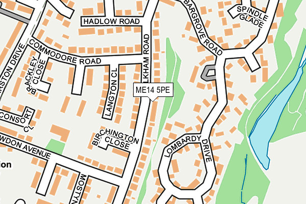 ME14 5PE map - OS OpenMap – Local (Ordnance Survey)