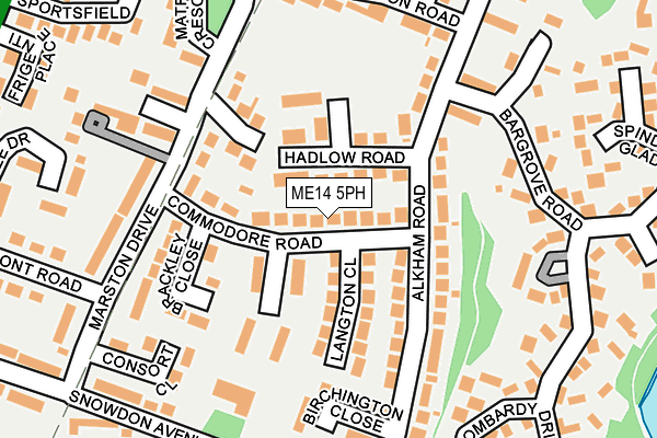 ME14 5PH map - OS OpenMap – Local (Ordnance Survey)