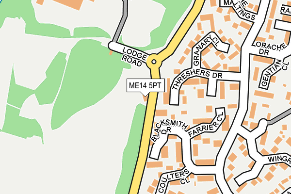 ME14 5PT map - OS OpenMap – Local (Ordnance Survey)