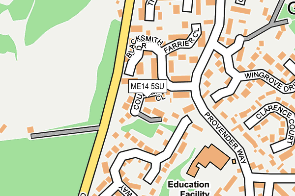 ME14 5SU map - OS OpenMap – Local (Ordnance Survey)