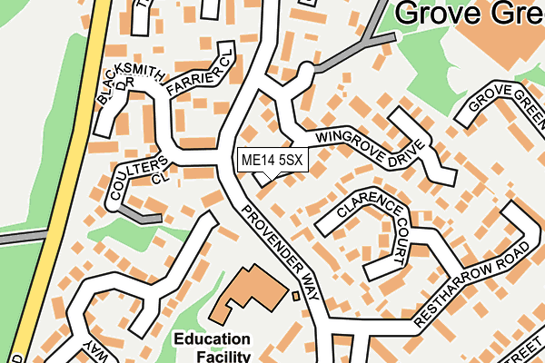 ME14 5SX map - OS OpenMap – Local (Ordnance Survey)