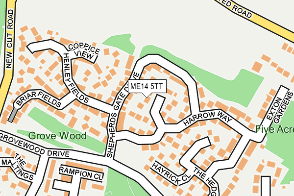 ME14 5TT map - OS OpenMap – Local (Ordnance Survey)