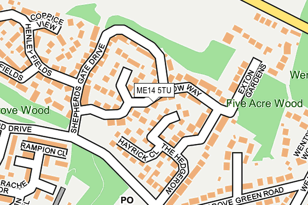 ME14 5TU map - OS OpenMap – Local (Ordnance Survey)