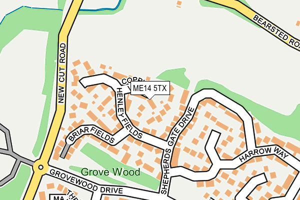ME14 5TX map - OS OpenMap – Local (Ordnance Survey)