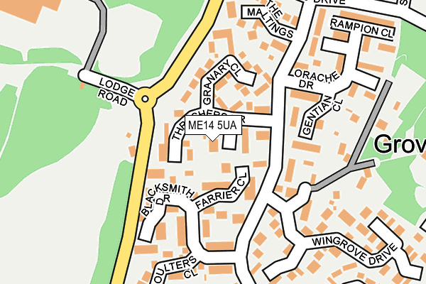 ME14 5UA map - OS OpenMap – Local (Ordnance Survey)