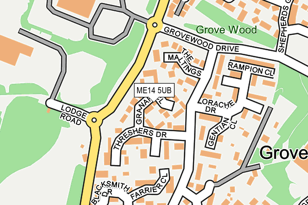 ME14 5UB map - OS OpenMap – Local (Ordnance Survey)