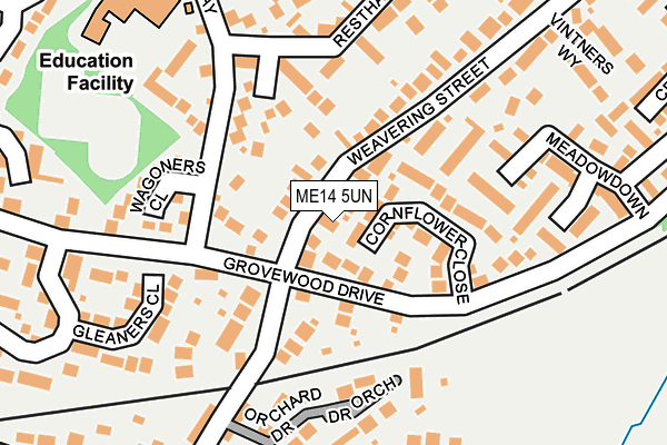 ME14 5UN map - OS OpenMap – Local (Ordnance Survey)