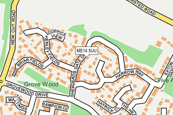 ME14 5UU map - OS OpenMap – Local (Ordnance Survey)