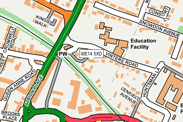 ME14 5XD map - OS OpenMap – Local (Ordnance Survey)