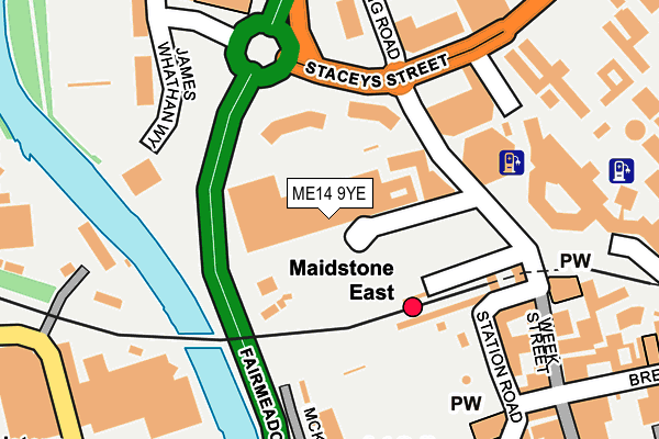 ME14 9YE map - OS OpenMap – Local (Ordnance Survey)