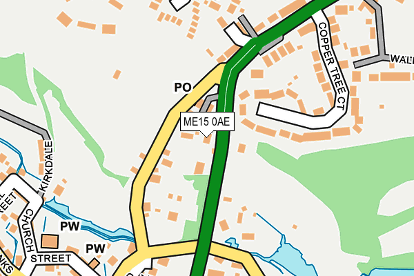 ME15 0AE map - OS OpenMap – Local (Ordnance Survey)