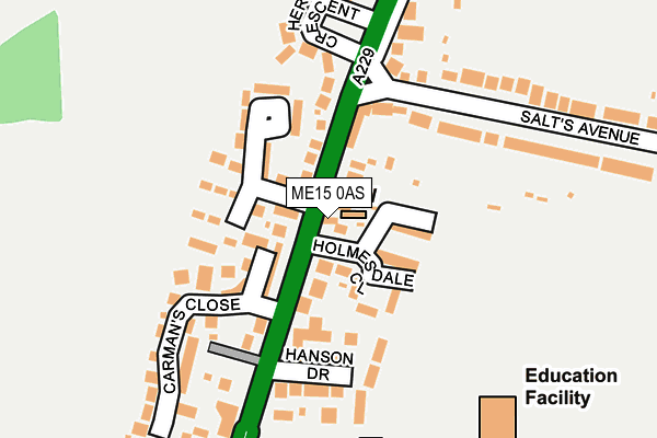 ME15 0AS map - OS OpenMap – Local (Ordnance Survey)