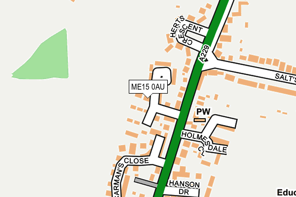 ME15 0AU map - OS OpenMap – Local (Ordnance Survey)